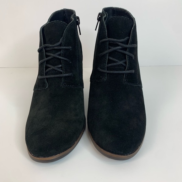 Lucky Brand Shylow Black Lace Up Suede Wedge - Picture 3 of 8